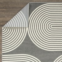מרפסת LOOMAKNOTI טרופית מילבורם 9 '12' גיאומטרית מקורה אזור חיצוני שטיח אפור לבן
