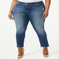 סופיה ג'ינס נשים פלוס גודל סופיה סופיה קרסול סקיני שולי שולי ג'ינס