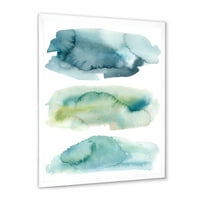 עיצוב אמנות 'עננים ירוקים וכחולים' הדפס אמנות ממוסגר מודרני