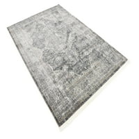 נול ייחודי ברקואה שטיח אזור וינטג 'מסורתי, אפור, 48 6