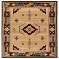 United Weavers of America Lodge Southwestern, שטיח שטח מגובל בעבודת יד, 2.58 '4.17'
