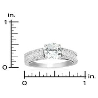 זוהר תכשיטים 4. סגלגל כיכר סימולציה יהלומי אירוסין טבעת ב סטרלינג כסף-מתנה הטובה ביותר עבור אמא שלה נשים