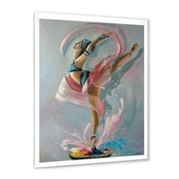 עיצוב הדפס אמנות ממוסגר מסורתי נערת רוקדת בחינניות