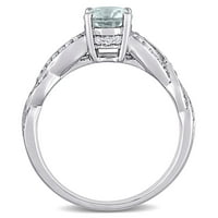 Miabella's CT Aquamarine ו- CT Diamond 14kt טבעת אירוסין זהב לבן