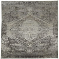שטיח צבוע בחלל של מלמאס, בדיל אפור ערפל, 4ft 5ft - 3in שטיח מבטא