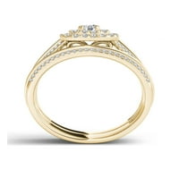קראט T.W. סט טבעת אירוסין זהב צהוב של יהלום