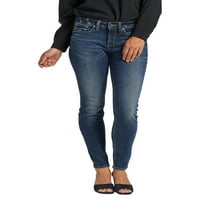 חברת ג ' ינס כסף. נשים של סוקי אמצע עלייה סקיני ג ' ינס, מותניים גדלים 24-36