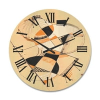עיצוב 'קומפוזיציות מופשטות של שעון קיר עץ מודרני v' עץ מודרני