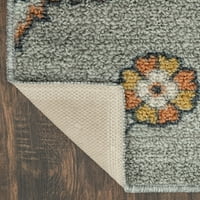 אדר שטיחים בונגלו מדליון מקורה סלון אזור שטיח, אפור, 7' 10'