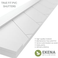 עבודת טחנה של EKENA 18 W 77 H True Fit PVC PVC לוח יחיד Herringbone Style Style תריסים קבועים, כחול לילה