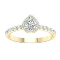 טבעת אירוסין של אימפריאל CT TDW Diamond Diamond Halo בזהב צהוב 10K