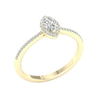 טבעת אירוסין של אימפריאל CT TDW Marquise Diamond Halo בזהב צהוב 10K