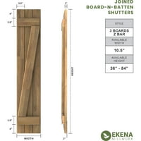 עבודות טחנה של Ekena 1 2 W 54 H Amerraft שלוש לוח חיצוני חיצוני עץ אמיתי הצטרף לתריסי לוח- N-Batten W
