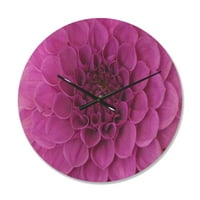 מעצב את שעון הקיר המודרני של פרחים סגולים ועל עלי כותרת מודרניים