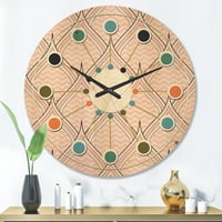 עיצוב 'אלמנטים דקורטיביים עם קישוט רטרו' שעון קיר עץ מודרני של אמצע המאה