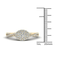 1 2CT TDW 10K טבעת אירוסין של יהלום זהב צהוב