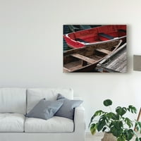סימן מסחרי אמנות 'סירות משוטים מעץ X' אמנות קנבס מאת רייצ'ל פרי