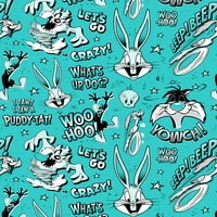 חולצת טי גרפית של Looney Tunes AOP, גדלים S-XL