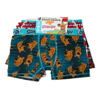 Scooby doo Boy's All Over Allover Boxer Boxer תחתונים, 4-חבילה, גדלים XS-XL