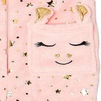 בנות Bmagical Critter Critter Boaded Clush Pajamas Sleepeter עם כיסים, בגדלים 4-12