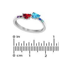 טבעת משפחתית עם אבני לידה של SI