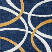 שטיח שטיח שגר עכשווי של חיל הים מופשט עבה, סלון זהב קל לניקוי